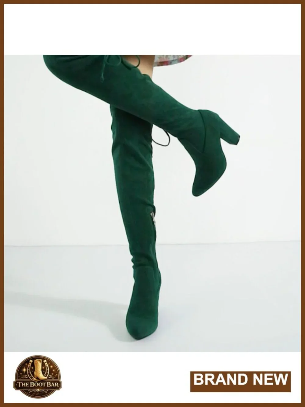 Women's Thigh High Boots Over The Knee Sexy Pointed Toe Chunky Heels Zipper